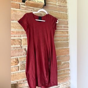 Rundholz red tunic dress asymmetric cotton S